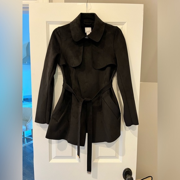 H&M BLACK MICROSUEDE JACKET- SIZE XS - Picture 1 of 6